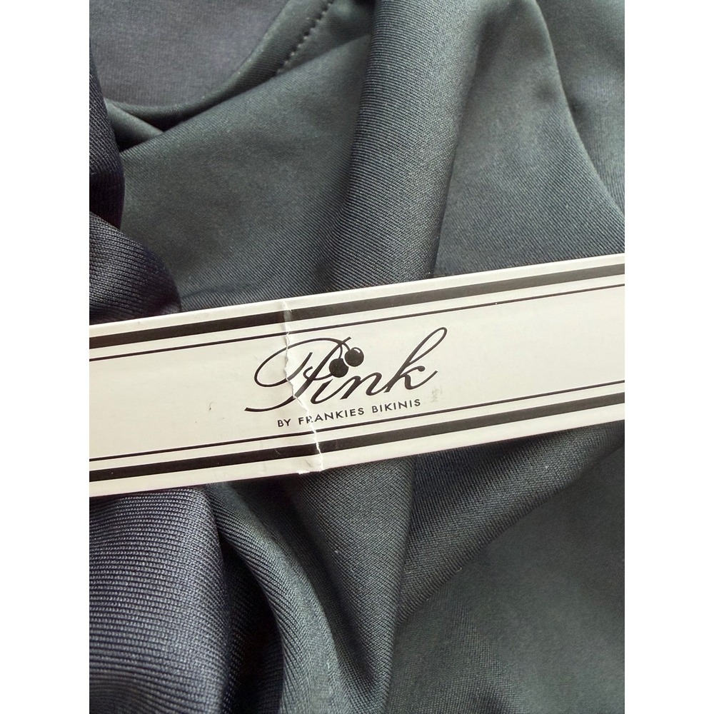 PINK by Frankies‎ Bikinis Dark Green Rose Detail One Piece Swimsuit Size L NWT - Picture 4 of 5